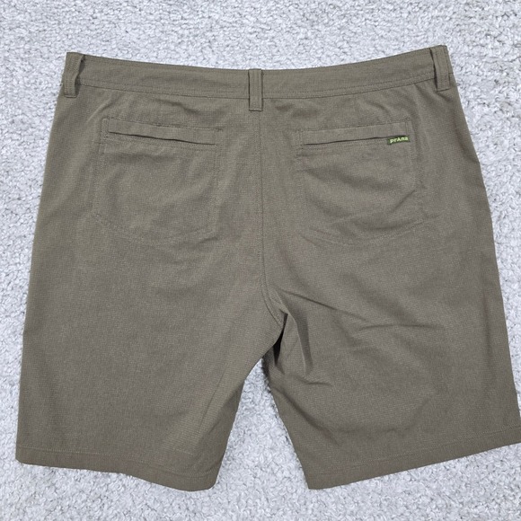 Prana Mens Green Flat Front Shorts Size 40 Outdoor Hiking Casual Travel - Picture 5 of 11